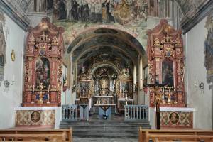 Wallfahrtskirche Nossaduna dalla Glisch Trun