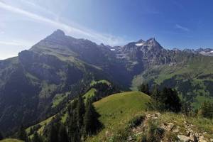 Aussicht vom Schartihöreli zum Gitschen und zum Uri-Rotstock